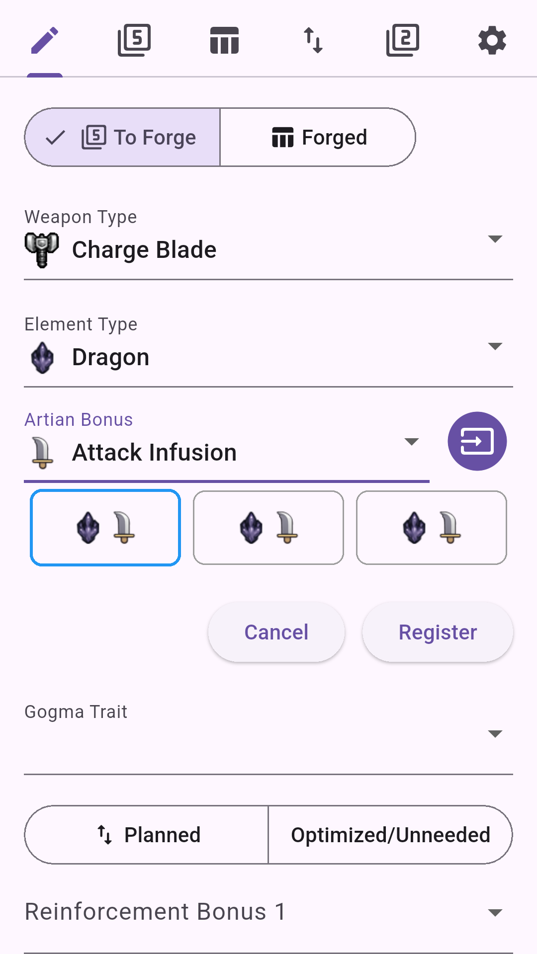Artian Weapon Registration