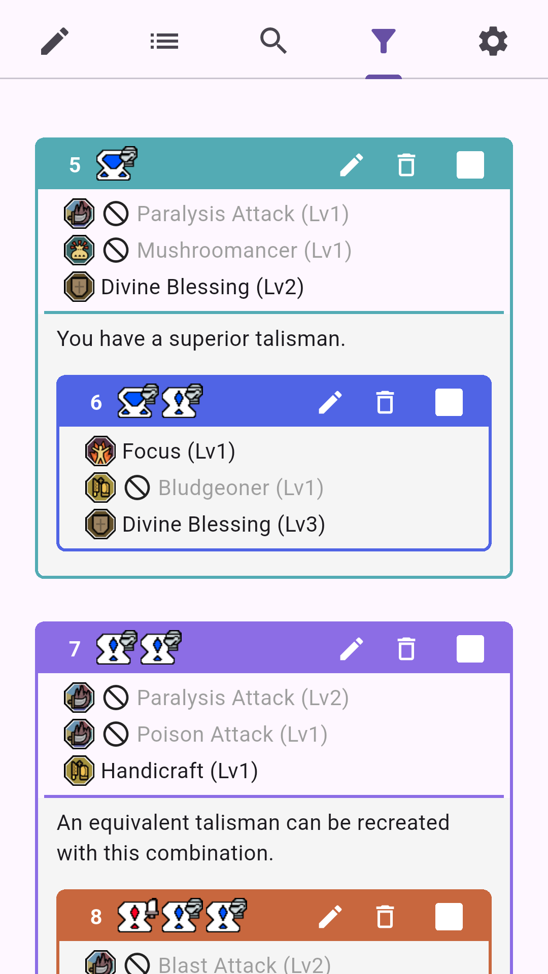Identify Unneeded Talismans